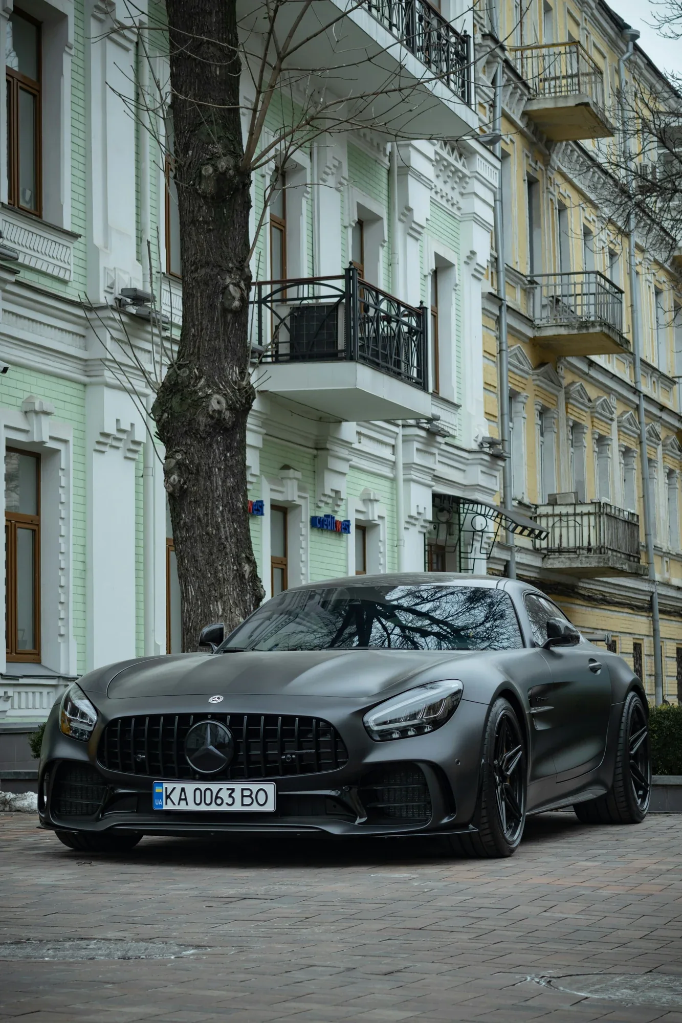 Matte Mercedes-AMG GT with sculpted bodywork